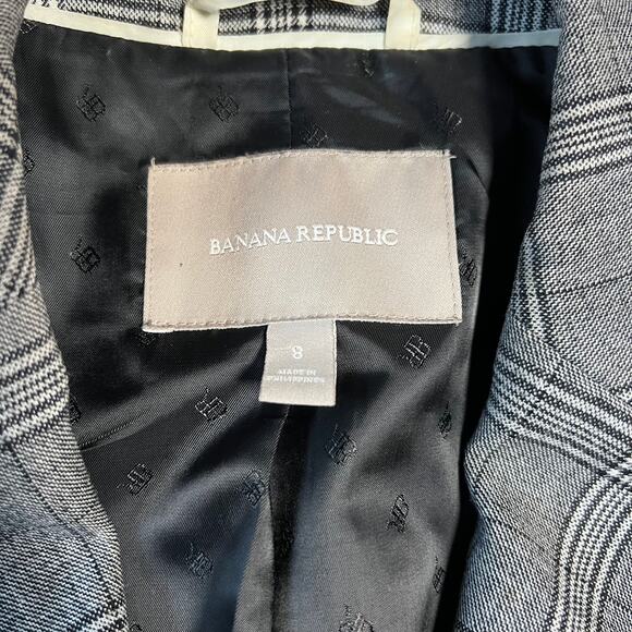 Banana Republic Women's Wool Blend Plaid Single Button Blazer Size 8 Career - Picture 4 of 12
